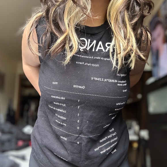 casual france french text tank - Picture 3 of 4